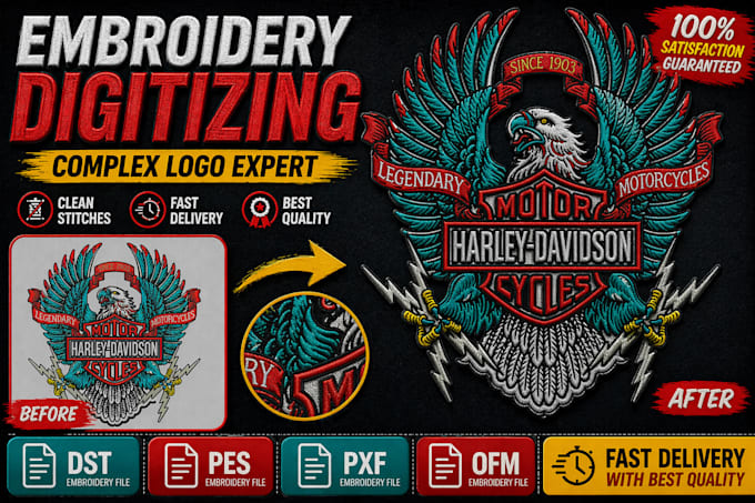 do embroidery digitizing into dst,pes,ofm,pxf files