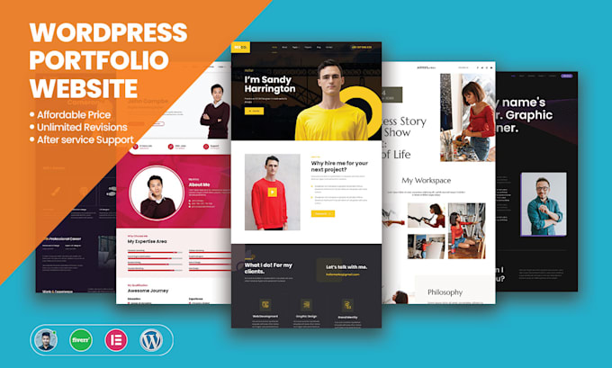 design portfolio website and resume website using wordpress