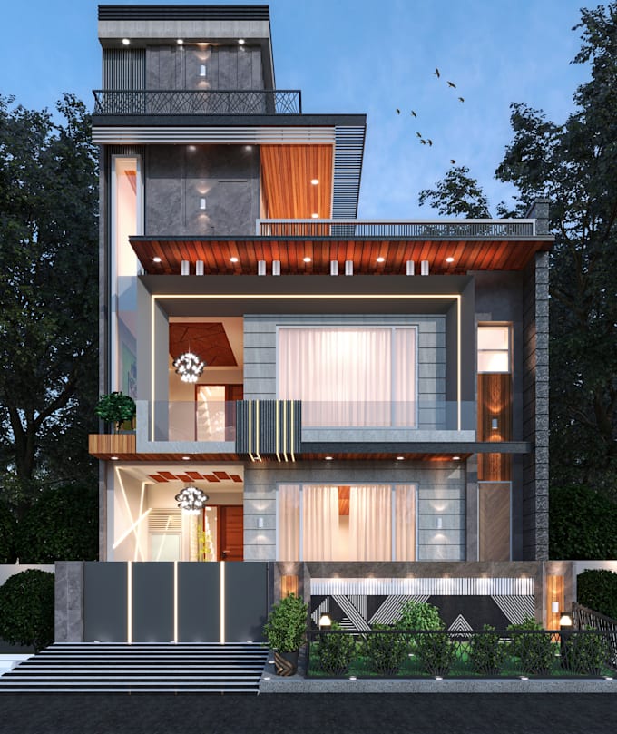 create architecture 2d 3d  rendering working drawings of exterior interior