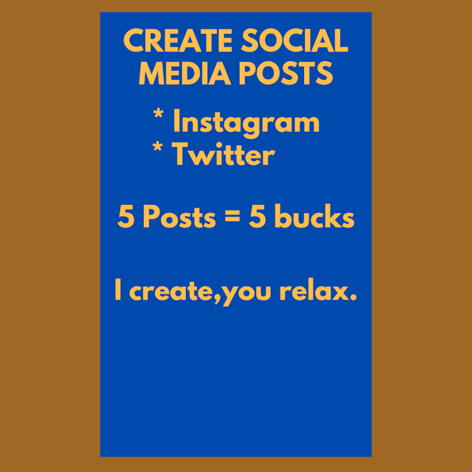 create social media posts 5 posts 5 bucks