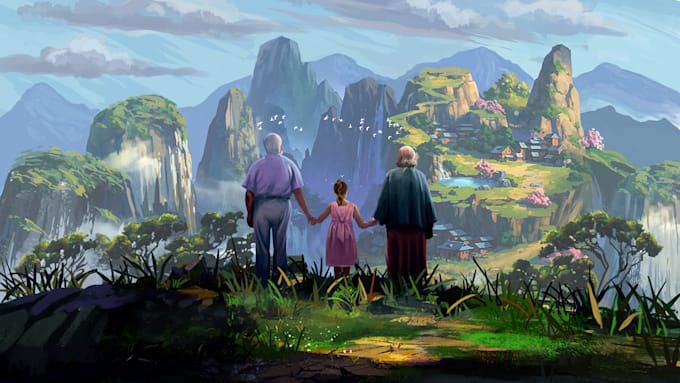 Do landscape illustration and environment concept art and background by ...