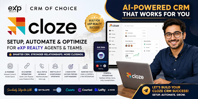 set up and optimize cloze CRM for exp realty agents