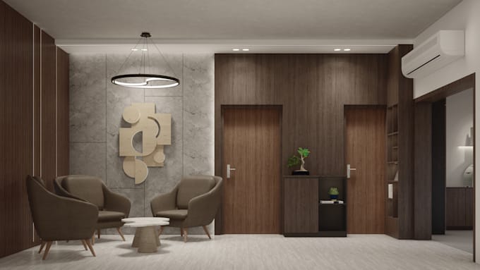 create an interior design with realistic 3d rendering