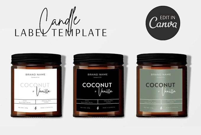 Do editable candle label design template by Fadesigns0 | Fiverr