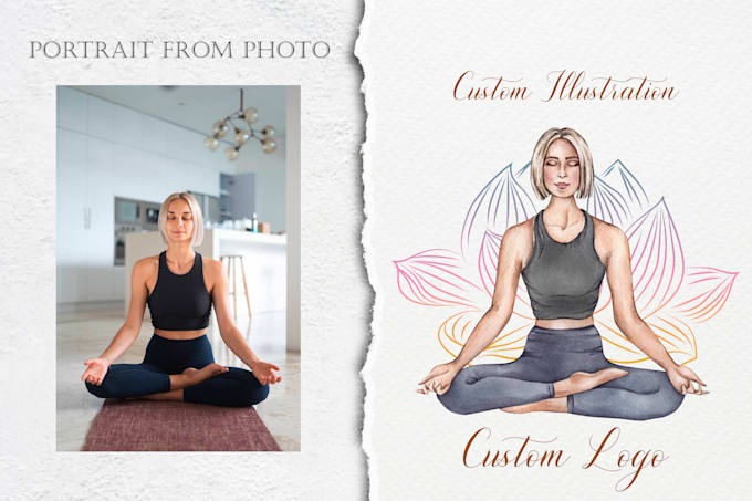 create a watercolor portrait logo for business