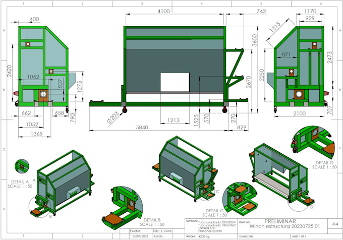 draw your 2d engineering projects for manufacturing