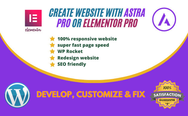 develop website with astra pro, elementor pro or divi theme