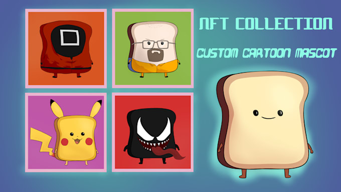 draw custom mascot cartoon avatar for nft