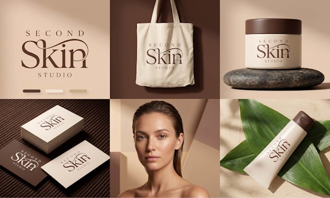 do minimalist business logo design and branding kit or brand style guide