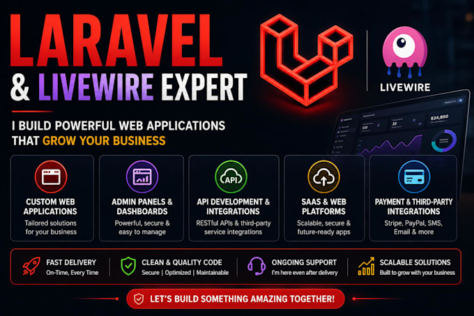 build your website as laravel core PHP and backend developer