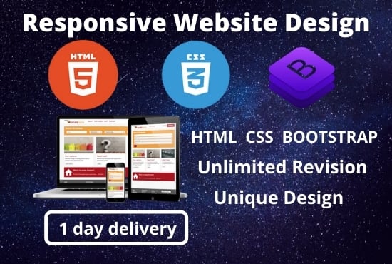 Design responsive website with html css bootstrap in 1 day by Rubina ...