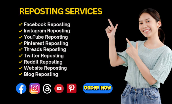 do reposting on instagram, youtube, and facebook