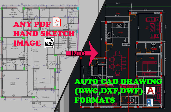 Convert sketch, pdf or image to revit and 2d cad by Shabaz_khan07 | Fiverr