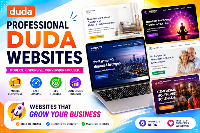 build duda website, design and redesign duda landing page, duda developer