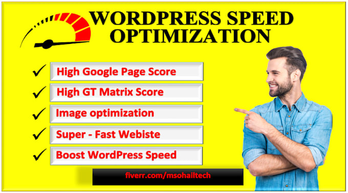 do wordpress website speed optimization, increase page speed
