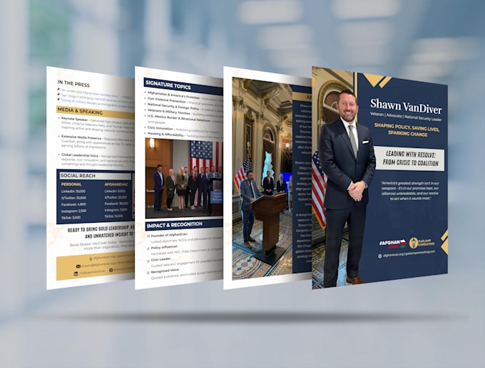 design speaker one sheet, press kit, media kit, flyer