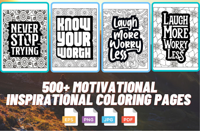 Deliver 500 motivational inspirational coloring pages for adults by ...