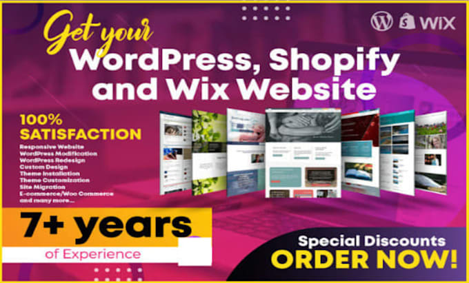create stunning  websites on wordpress, shopify