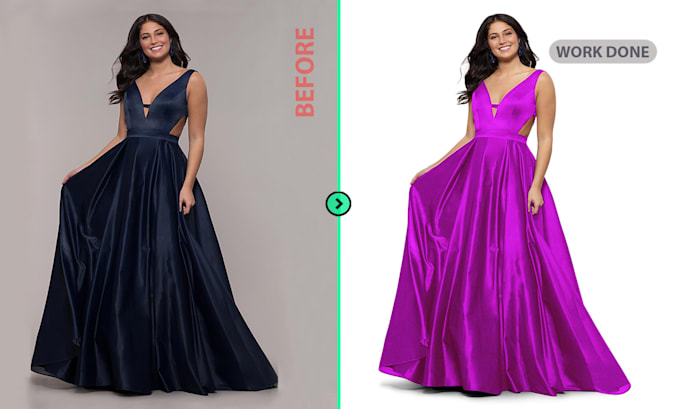 do image color correction, recolor, pattern change quickly