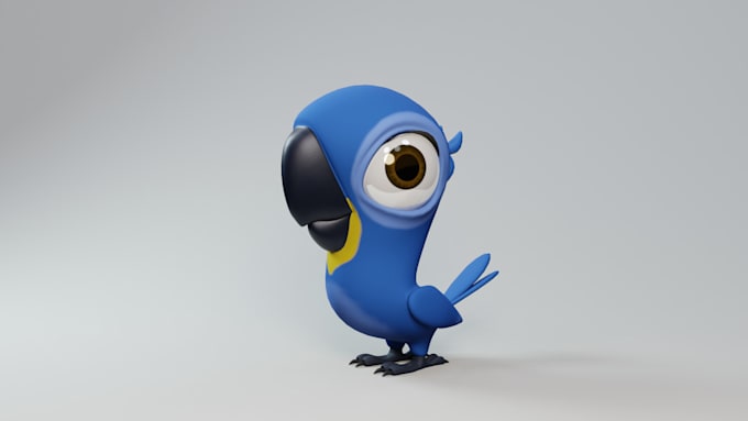 create 3d low poly animal character model