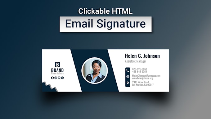 create a clickable and editable HTML email signature