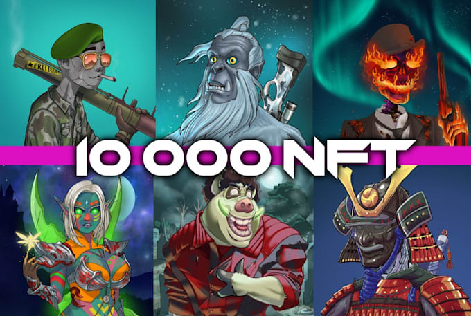 I will do unique nft art collection with 100, 1k, 10k nfts