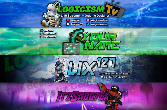 design an amazing gaming or anime banner or logo