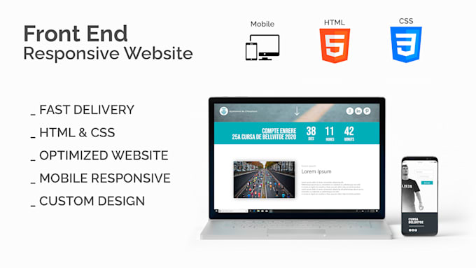 Be your front end website developer with html, css, js by Alex ...