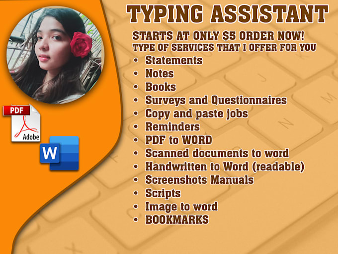 do typing, editing and designing