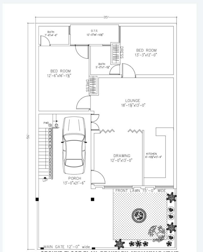 create 2d house plan, in dwg and pdf format