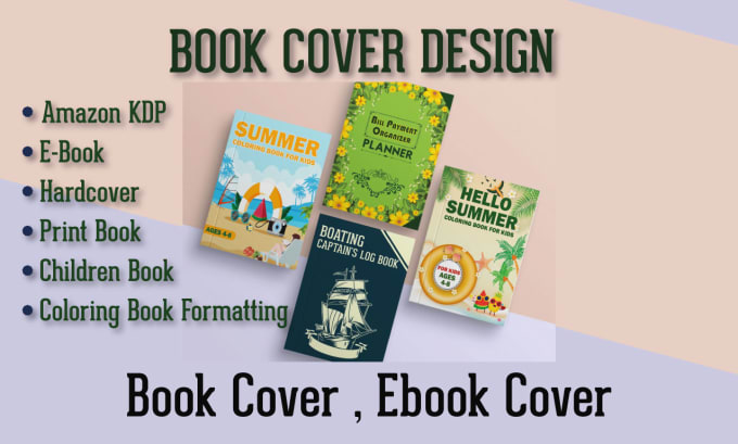 Make professional kdp book cover design coloring book planner