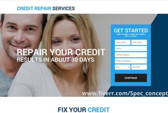 design credit repair landing page, credit repair automation, sales funnel