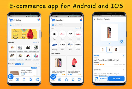 build best ecommerce app or online shopping app like wish, amazon, ebay