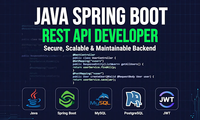 develop java spring boot rest apis and backend applications