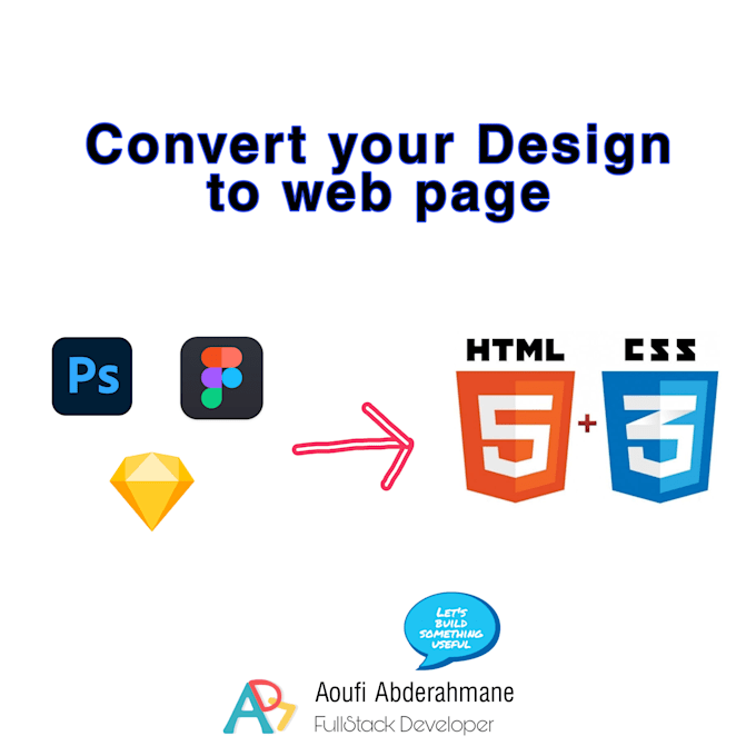 Convert design to html css by Aoufiabderahman | Fiverr
