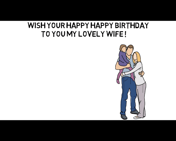 create a short white board animation for birthday wishes