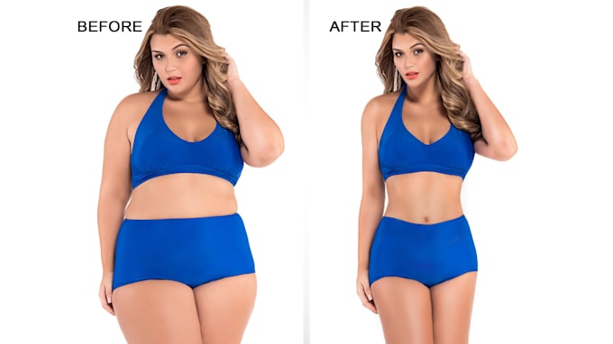do body and face slimming and reshaping retouch in photoshop