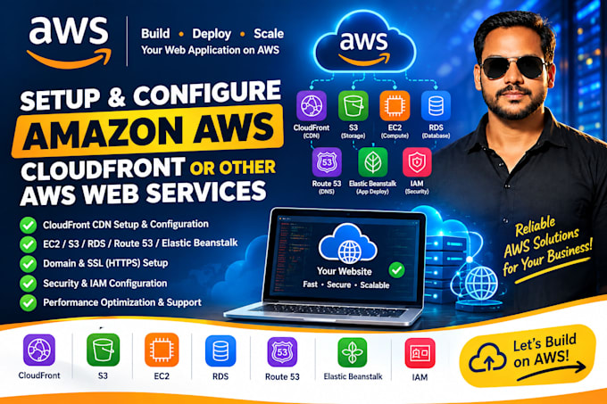 setup amazon AWS, cloudfront, or other AWS web services