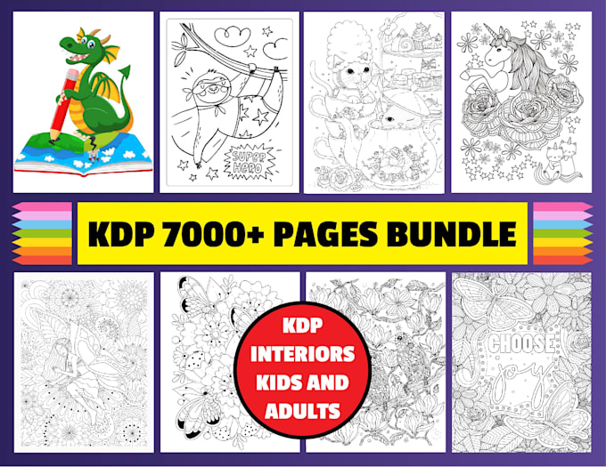 deliver 5000 plus colorings, 2000 plus low content pages bundle for amazon KDP