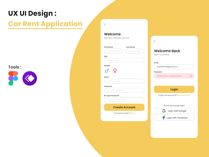 Ux ui design car rent application by Rezafahlevi99 | Fiverr