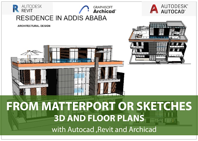 do 3d, floor plans, exterior, and interior models archicad