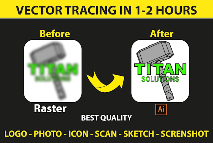 manually redraw and vectorize any logo, sketch or image