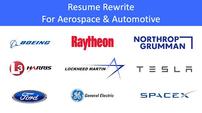 rewrite aerospace and automotive resumes