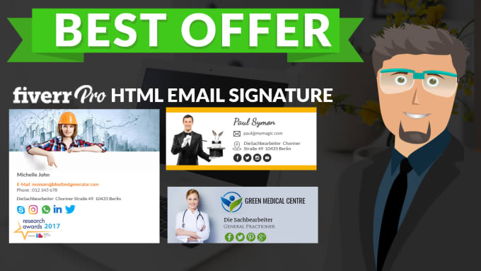 Design and code your email signature in html by Nisarseo0123 Fiverr