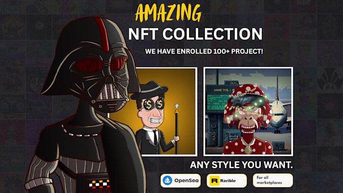 make unique cartoon style nft art