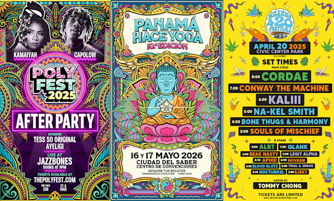 create an animated motion flyer for concerts and festivals