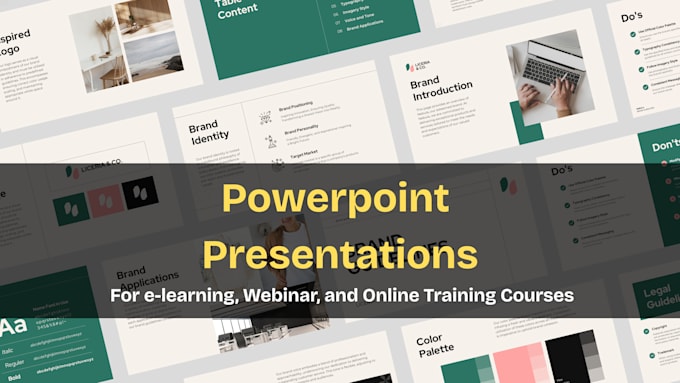 design powerpoint presentation for elearning, webinar and online training course
