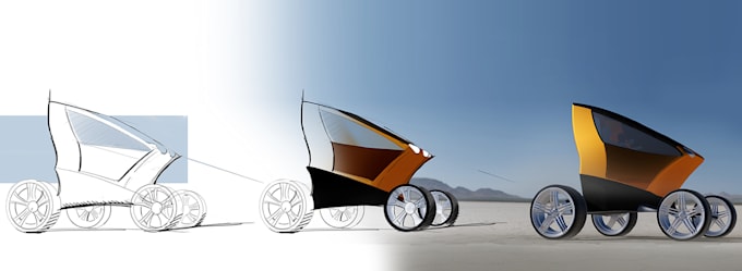 create concept car drawings or 3d models