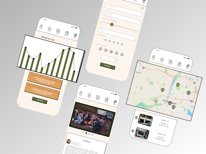 create a mockup of a mobile app