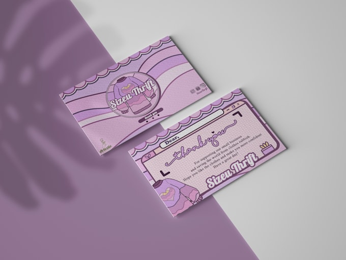 assist you in make a cute thank you business card